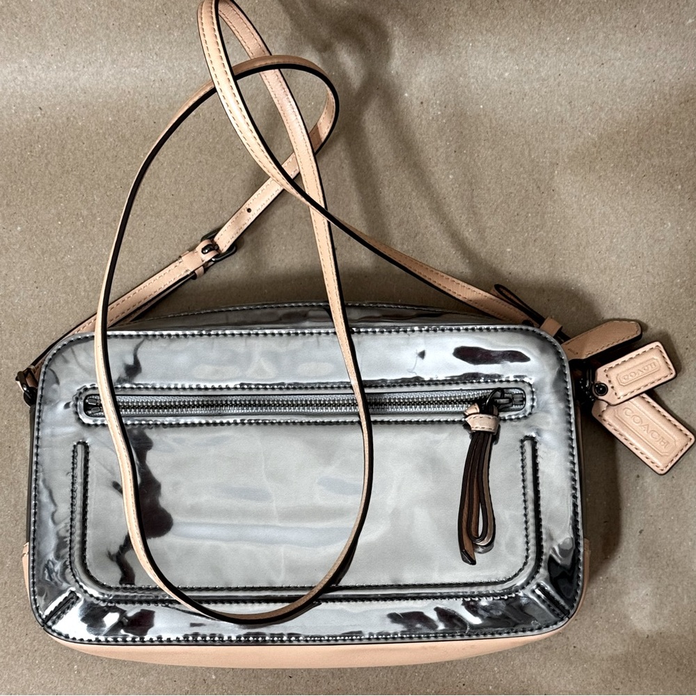Coach Poppy Mirror Metallic handbag leather